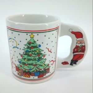 Vintage Woolworth Christmas Tree Santa Clause Mug Colorful